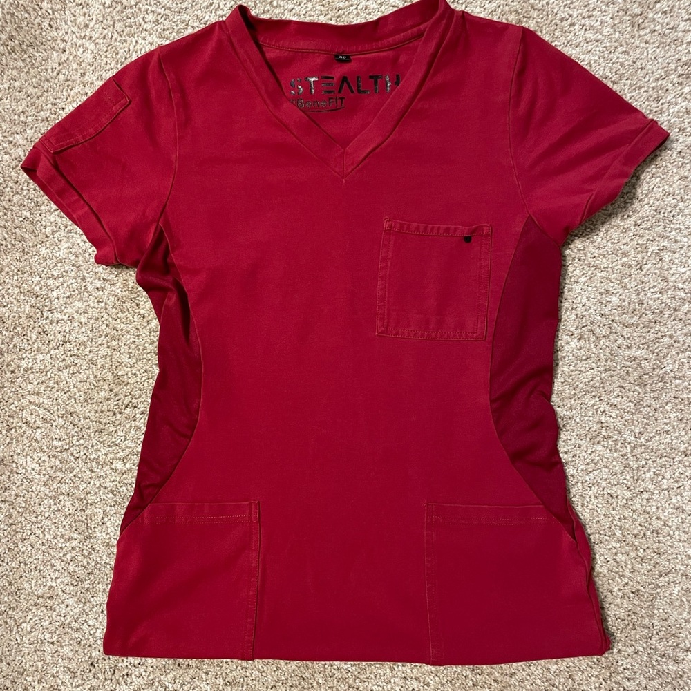 BeneFIT Red Scrub Top